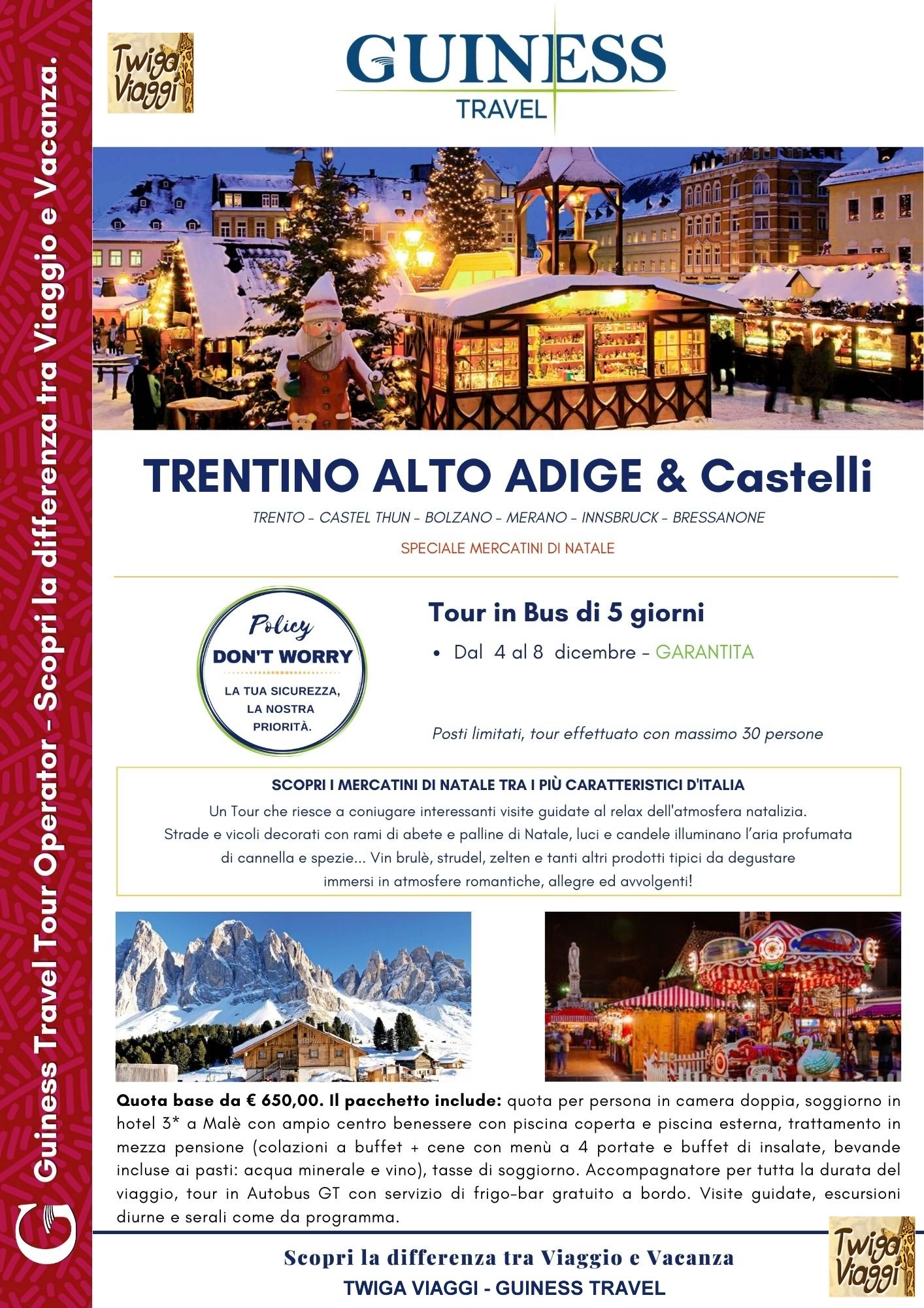 Trentino Alto Adige e Castelli - 4/8 Dicembre
